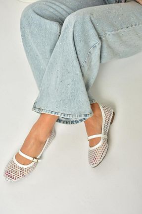 بابت سفید زنانه چرم مصنوعی Fox Shoes - کد 917976543
