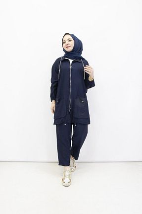 ست بالاتنه و پائین تنه سرمه ای زنانه بافتنی feray kaya - کد 917971564