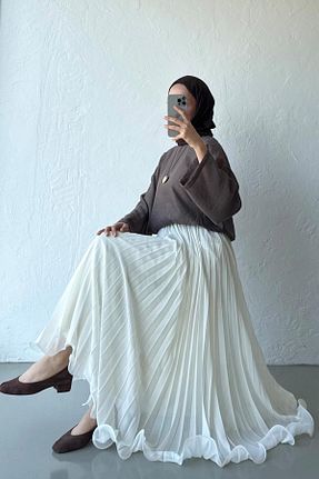 دامن بژ زنانه بافتنی Moca - کد 919473396