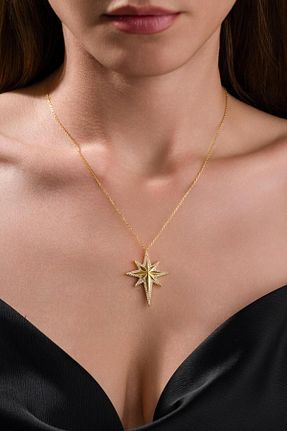 گردنبند نقره طلائی زنانه 925 عیار Tmt Silver - کد 919762407