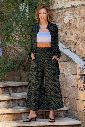 ست بالاتنه و پائین تنه خاکی زنانه بافتنی Nevin Kaya Moda - کد 918231216