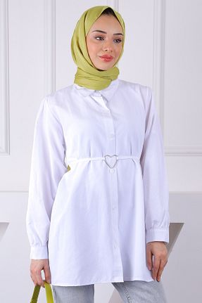 تونیک حجاب سفید زنانه مخلوط پلی استر İmajButik - کد 918351774