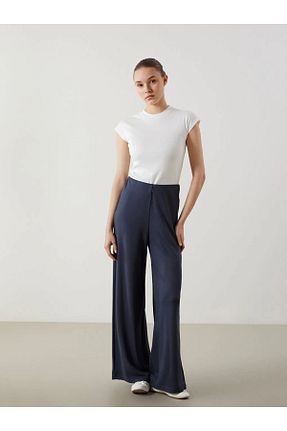 شلوار کرمگن سرمه ای زنانه پاچه کش دار LC Waikiki - کد 919785157