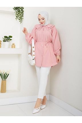 تونیک حجاب صورتی زنانه پنبه ای moda periy - کد 919787381