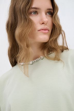 تیشرت سبز زنانه Fitted adL - کد 906416796