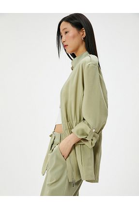 ترنچکت سرمه ای زنانه مخلوط ویسکون Koton - کد 815779074