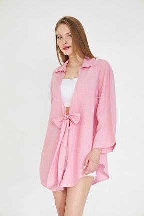 کیمونو و کافتان صورتی زنانه %100 پنبه SevdeUgur - کد 827711551