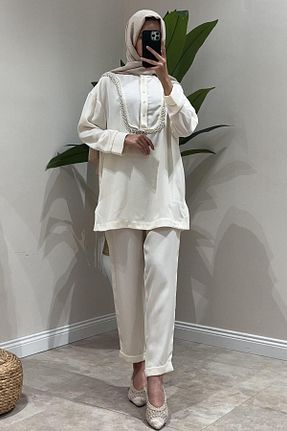 ست بالاتنه و پائین تنه نباتی زنانه بافتنی Venöve - کد 903796295