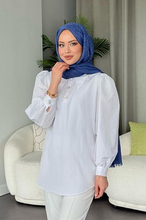 پیراهن حجاب سفید زنانه 3/4 Boy HAZA MODA - کد 685191995