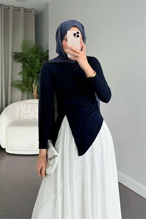 بلوز حجاب سرمه ای زنانه رگولار Şulemoda Giyim - کد 919905936