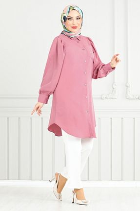 تونیک حجاب صورتی بافتنی ModaMerve - کد 919915009