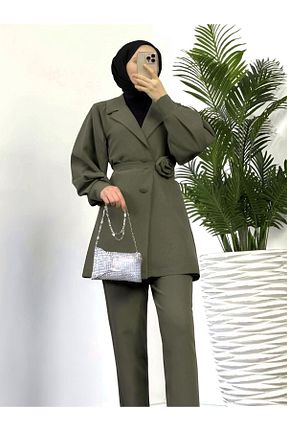 ست بالاتنه و پائین تنه خاکی زنانه بافتنی MACMODA - کد 919923641