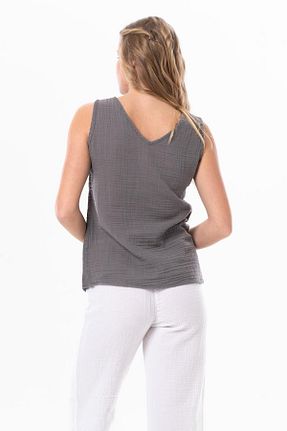بلوز طوسی زنانه ساده Eliş Şile Bezi - کد 807276115
