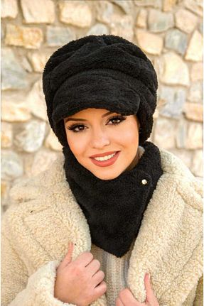 کلاه مشکی زنانه پنبه ای Aişe Tesettür - کد 888916683