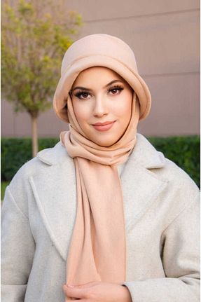کلاه بژ زنانه پنبه ای Aişe Tesettür - کد 886538848