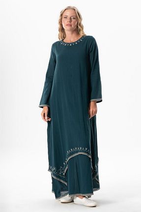 لباس حجاب آبی زنانه رگولار Eliş Şile Bezi - کد 919933123