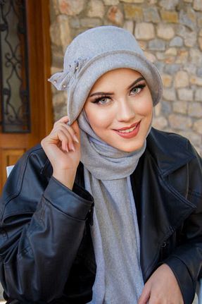 کلاه طوسی زنانه پنبه ای Aişe Tesettür - کد 871358845