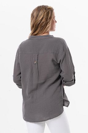 بلوز طوسی زنانه ساده Eliş Şile Bezi - کد 806560831