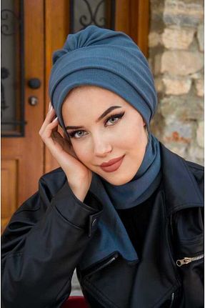 کلاه شنای حجاب سرمه ای زنانه Aişe Tesettür - کد 862229998