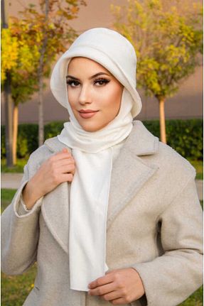 کلاه سفید زنانه پنبه ای Aişe Tesettür - کد 886549397