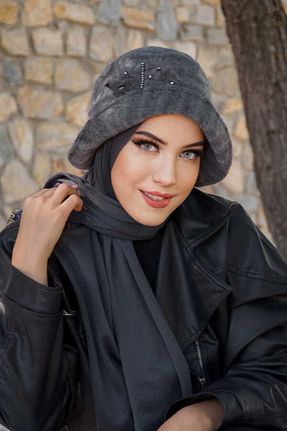 کلاه طوسی زنانه Aişe Tesettür - کد 871358798