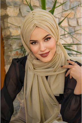 کلاه شنای حجاب بژ زنانه Aişe Tesettür - کد 851032453