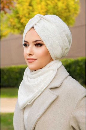 کلاه سفید زنانه پنبه ای Aişe Tesettür - کد 886552936