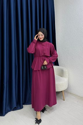 ست بالاتنه و پائین تنه زرشکی زنانه بافتنی lurex moda - کد 919957907