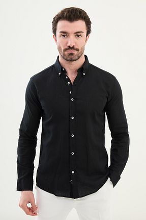پیراهن مشکی مردانه اسلیم فیت Mcr - کد 919960474