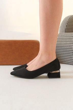 کفش پاشنه بلند کلاسیک مشکی زنانه چرم Moda Değirmeni - کد 919960967