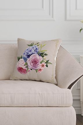 کوسن و روکش کوسن بژ مخمل Pillow Home - کد 919979978