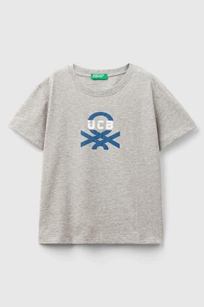 تیشرت طوسی بچه گانه رگولار United Colors of Benetton - کد 846366283