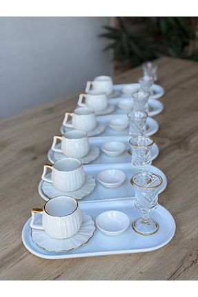 فنجان قهوه سفید 6 نفره HediyeKöşkü - کد 920008356