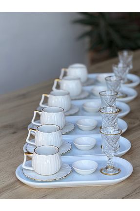 فنجان قهوه سفید 6 نفره HediyeKöşkü - کد 920008356