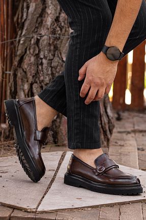 کفش کلاسیک قهوه ای مردانه چرم مصنوعی Daxtors - کد 920019439