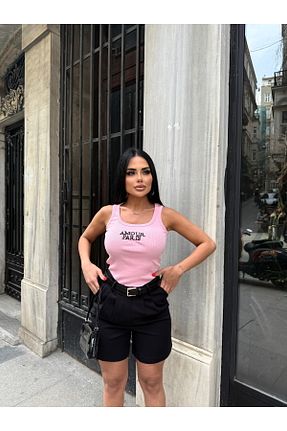شلوارک و برمودا مشکی زنانه فاق بلند LB Laluna Butik - کد 920027570