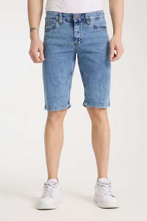 شلوارک و برمودا آبی مردانه پنبه ای muzzo jeans - کد 920024304