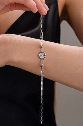 دستبند نقره رنگی زنانه 925 عیار Tmt Silver - کد 921089123