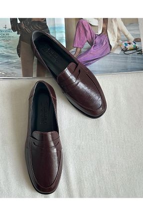 کفش لوفر زرشکی زنانه چرم لاکی Zuum - کد 922086757