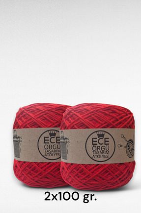 نخ بافندگی قرمز Ece Örgü Tasarım Atölyesi - کد 920063975