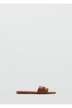 صندل قهوه ای زنانه پارچه ای MANGO - کد 921716230