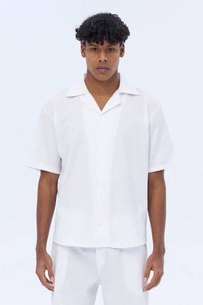 پیراهن سفید مردانه اورسایز İLKCET MODA - کد 920084383