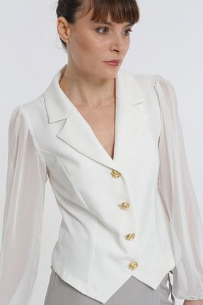 بلوز سفید زنانه ساده YORSSTYLE - کد 882562119