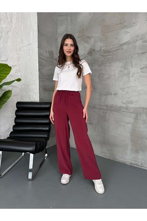 شلوار زرشکی زنانه بافتنی Elif Özbey Butik - کد 920425065