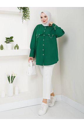 تونیک حجاب سبز زنانه بافتنی Aşkın fashion - کد 921111540
