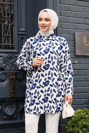 تونیک حجاب سرمه ای زنانه ویسکون Neva Style - کد 920150335