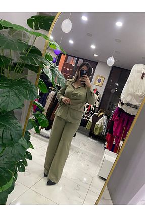 ست بالاتنه و پائین تنه خاکی زنانه رگولار Anka - کد 920167545
