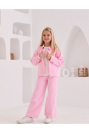 ست بالاتنه و پائین تنه صورتی بچه گانه بافتنی Ake Butik - کد 921154873