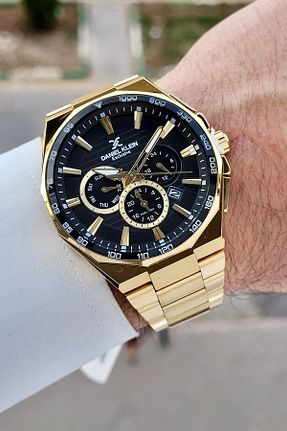 ساعت مچی طلائی مردانه 45 میلی متر Daniel Klein - کد 906105623