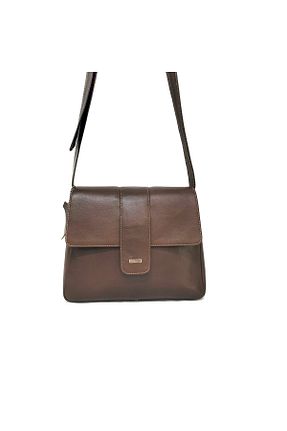 کیف پستچی قهوه ای زنانه چرم خالص LEATHERSU - کد 858960052